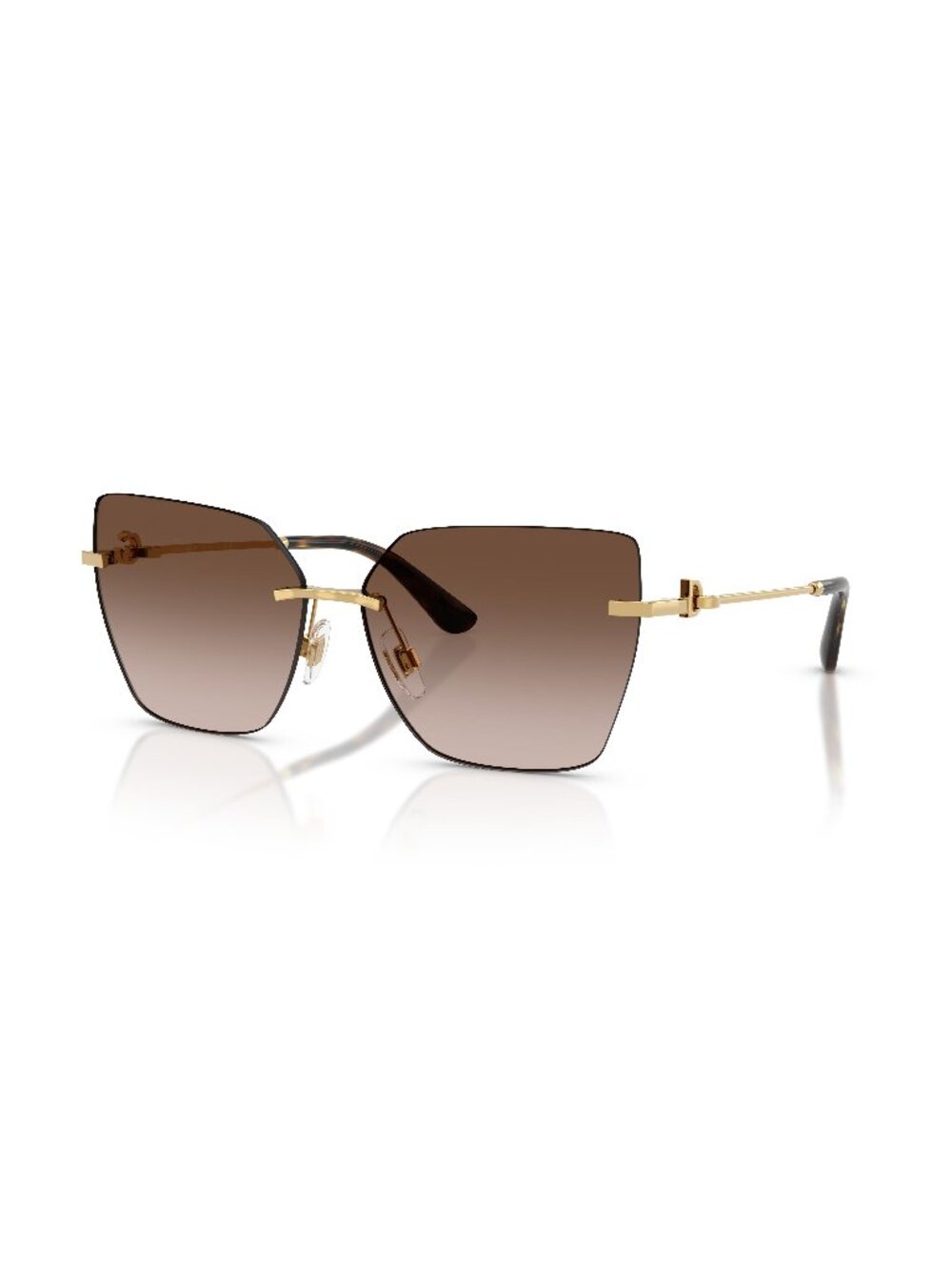 New Dolce&Gabbana Women's Sunglasses Gold Brown Lens Metal Frame Dolce & Gabbana